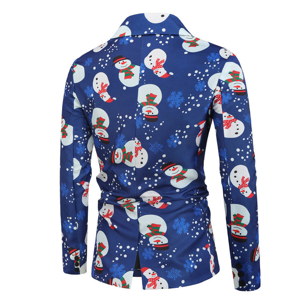 Men's Christmas Print Suit #2TZ23