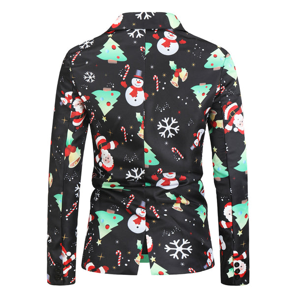 Men's Christmas Print Blazer #X24