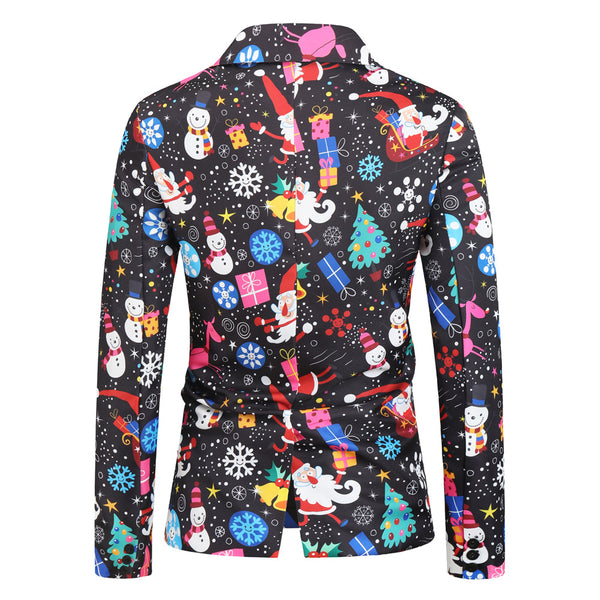 Men's Christmas Print Blazer #X27