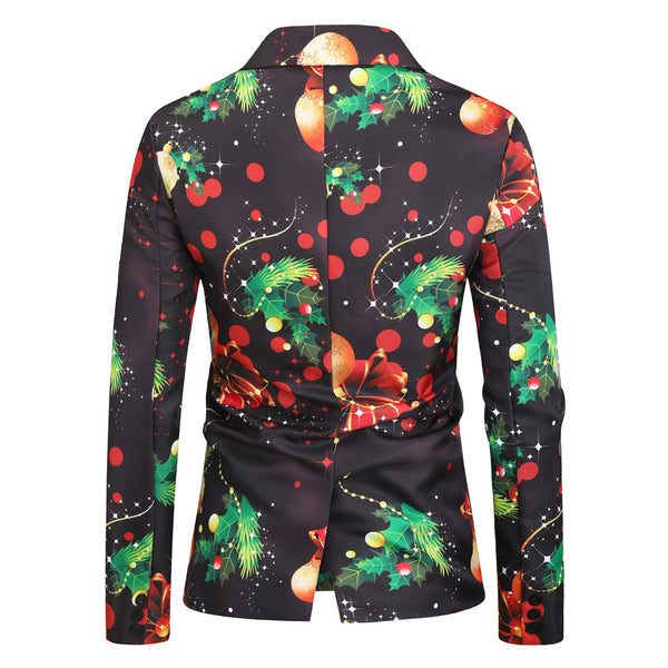 Men's Christmas Print Blazer #X28