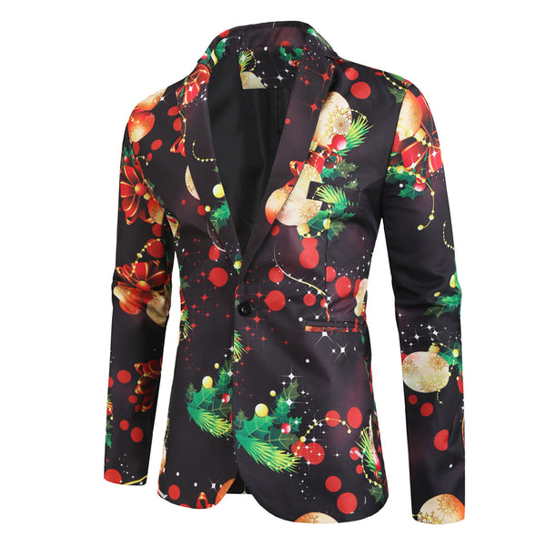 Men's Christmas Print Suit #2TZ28