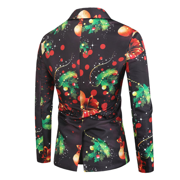 Men's Christmas Print Suit #2TZ28