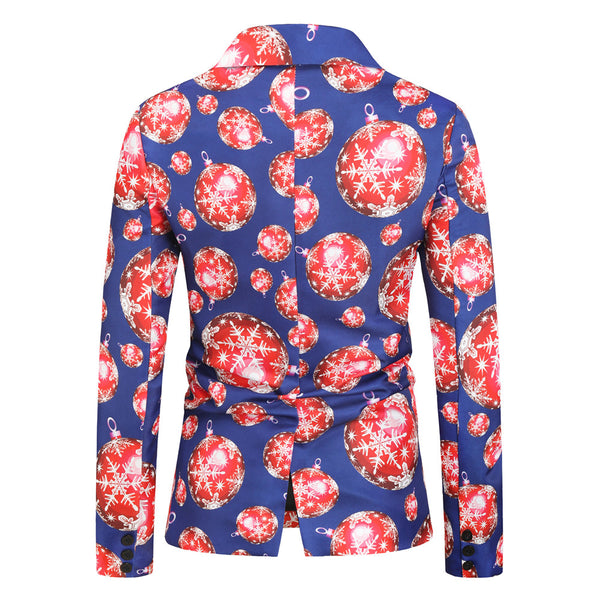 Men's Christmas Bold Print Blazer #X29