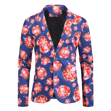 Men's Christmas Bold Print Blazer #X29 - Blazers | Multicolour / M