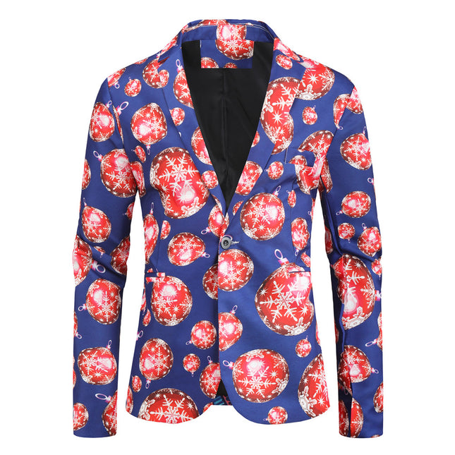 Men's Christmas Bold Print Blazer #X29 - Blazers | Multicolour / M