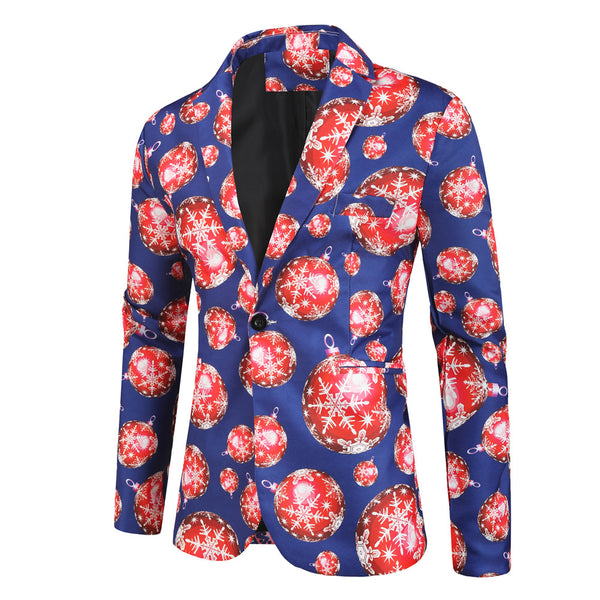 Men's Christmas Bold Print Blazer #X29