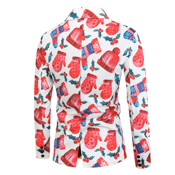 Men's Christmas Bright Print Suit #2TZ30