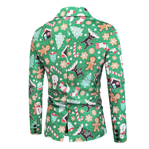 Men's Christmas Bold Print Suit #2TZ31