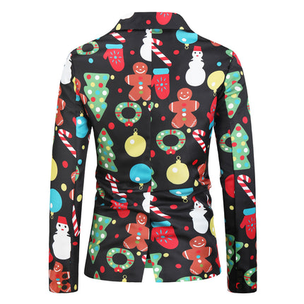 Men's Christmas Print Blazer #X32 - Blazers | Multicolour / M