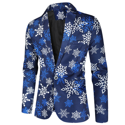 Men's Snowflake Three Piece Suit #3TZMK36 - Suits | Blue / M