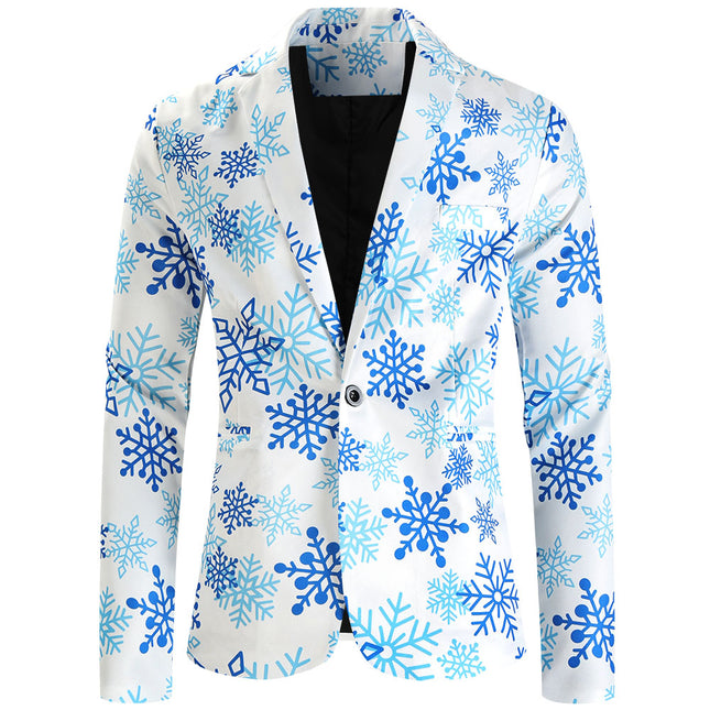 Men's Fresh Snowflake Suit #2TZ626 - Suits | Blue / M