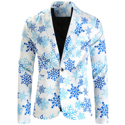 Men's Snowflake Three Piece Suit #3TZMK626 - Suits | Blue / M