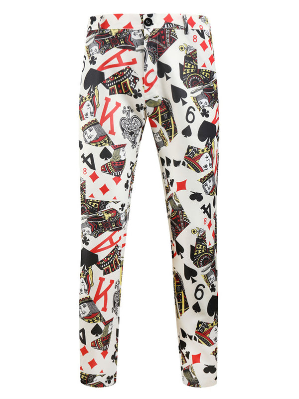 Poker Print Fashion Trousers