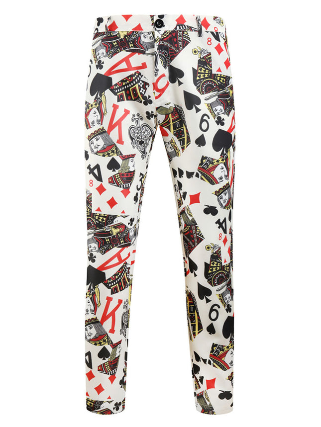 Poker Print Fashion Trousers - Pants | Multicolor / M