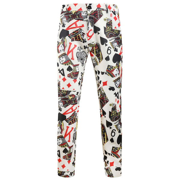 Men's Poker Print Suit #2TZ140