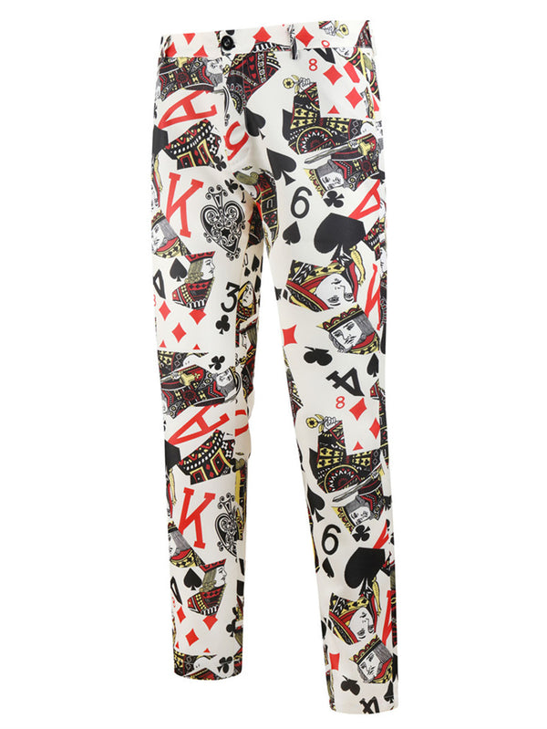 Poker Print Fashion Trousers