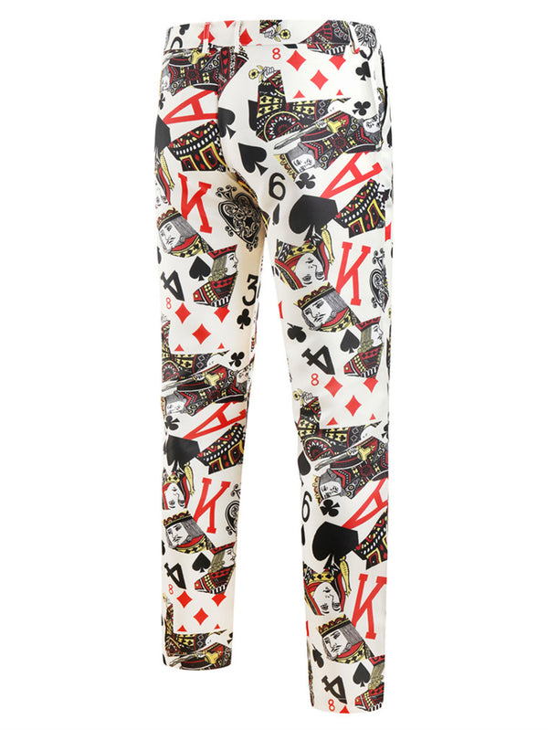 Poker Print Fashion Trousers