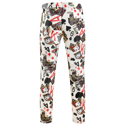 Men's Vintage Playing Card Print Suit Set – King & Queen Edition - Suits | Multicolour / M