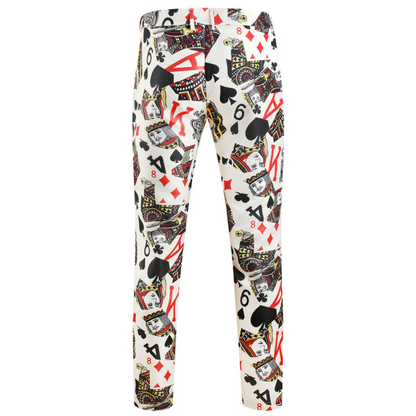 Men's Poker Print Suit #2TZ140