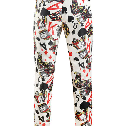 Poker Print Fashion Trousers - Pants | Multicolor / M