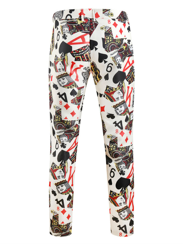 Poker Print Fashion Trousers
