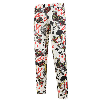 Poker Print Fashion Trousers - Pants | Multicolor / M
