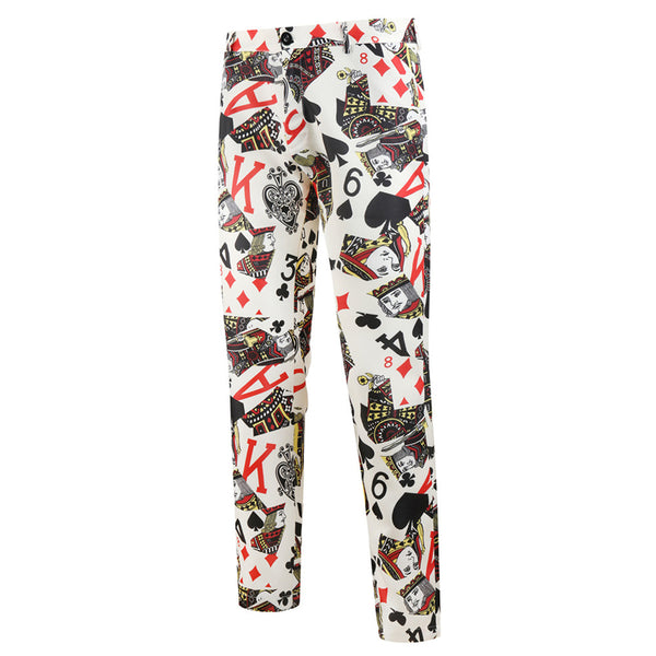 Poker Print Fashion Trousers