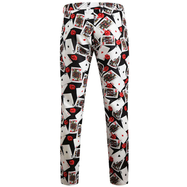 Men's Poker Print Suit #2TZ149