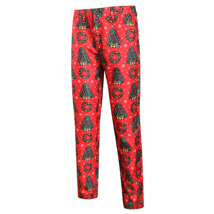Men's Printed Three Piece Suit #3TZMK35 - Suits | Red / M