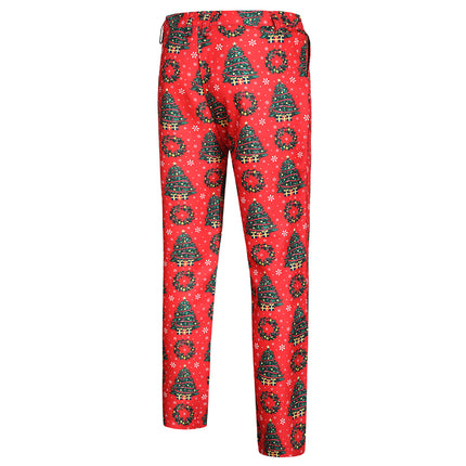 Men's Printed Three Piece Suit #3TZMK35 - Suits | Red / M