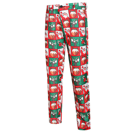 Men's Christmas Print Vest Suit #2TZMK37 - Suits | Multicolour / M