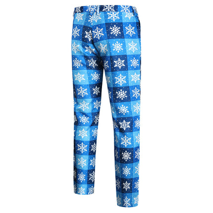 Men's Snowflake Plaid Vest Suit #2TZMK42 - Suits | Blue / M