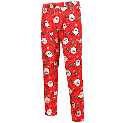 Men's Christmas Printed Vest Suit #2TZMK621 - Suits | Red / M