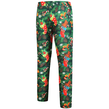 Men's Christmas Printed Vest Suit #2TZMK629 - Suits | Multicolour / M