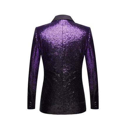 Men's Golden Multicolor Sequins Blazer #S8051 - Blazers | Color1 / XS