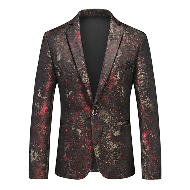 Men's Tailored Multicolor Slim Fit Blazer #S8316 - Blazers | Red / XS