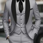 Light Gray / XS / Jacket + Vest + Pants
