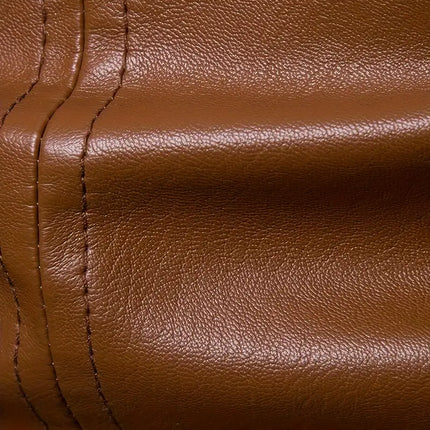 Men's Leather Jacket #25061245 - | Burgundy / 2XS
