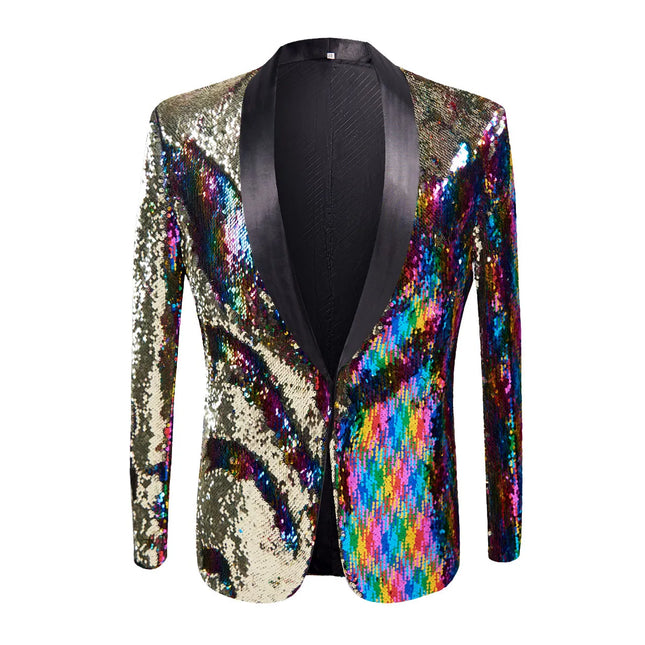 Men's Checkerboard Sequins Tuxedo #S8045 - Blazers | Color2 / XS