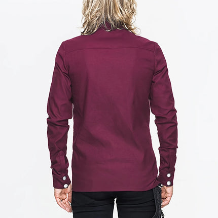 Men's Gothic Rivet Shirt #25625015 - | Burgundy / M