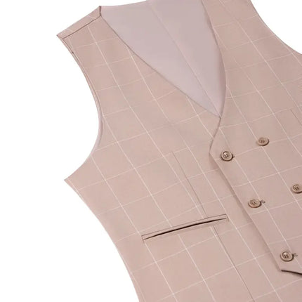 Men's 3pcs Suit #303 - | Beige / XXS