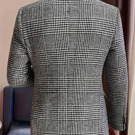 Men's Classic Houndstooth Blazer #25061021 - Blazers | Gray / S
