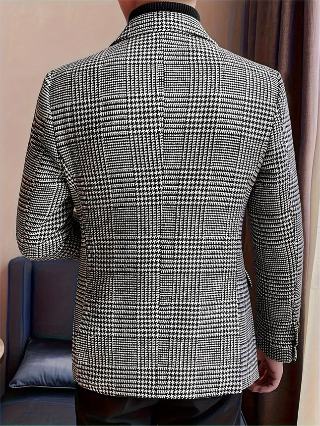 Men's Classic Houndstooth Blazer #25061021 - Blazers | Gray / S