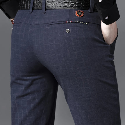 Men's Slim Fit Plaid Pants #25627024 - Pants | Blue / 28