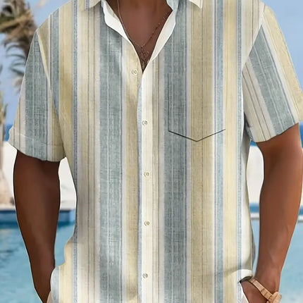 Men's Casual Striped Shirt #25060917 - | Color2 / XL