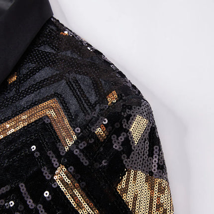 Men's Color Block Sequins Tuxedo  #S8030