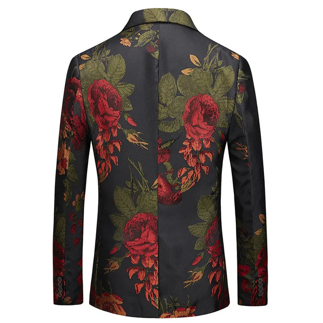 Men's Floral Print Blazer #S8037 - Blazers | Multicolour / XS