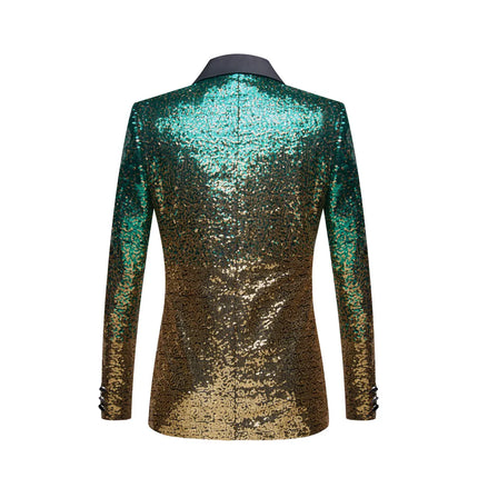 Men's Golden Multicolor Sequins Blazer #S8051 - Blazers | Color1 / XS