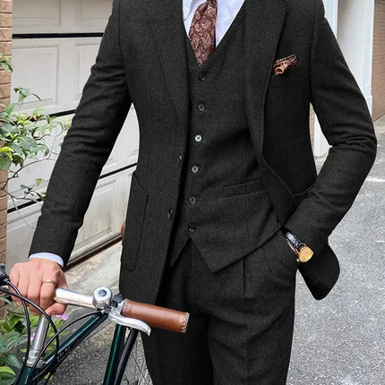 Men's 3pcs suit #309 - | Black / XXS