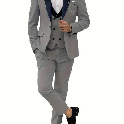 Men's 3pcs Suit #25062181 - Suits | Light Grey / XS